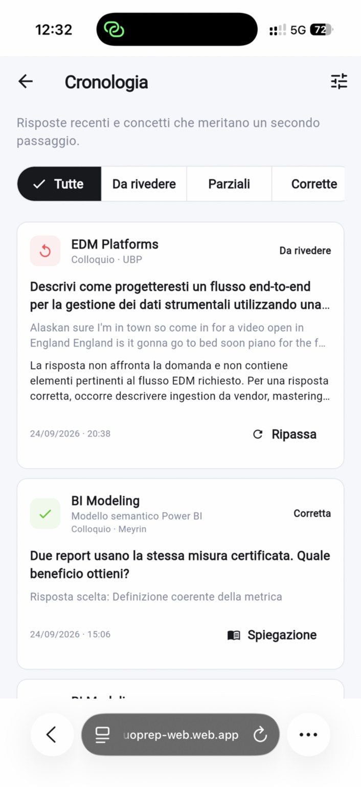 Cronologia delle risposte e dei progressi